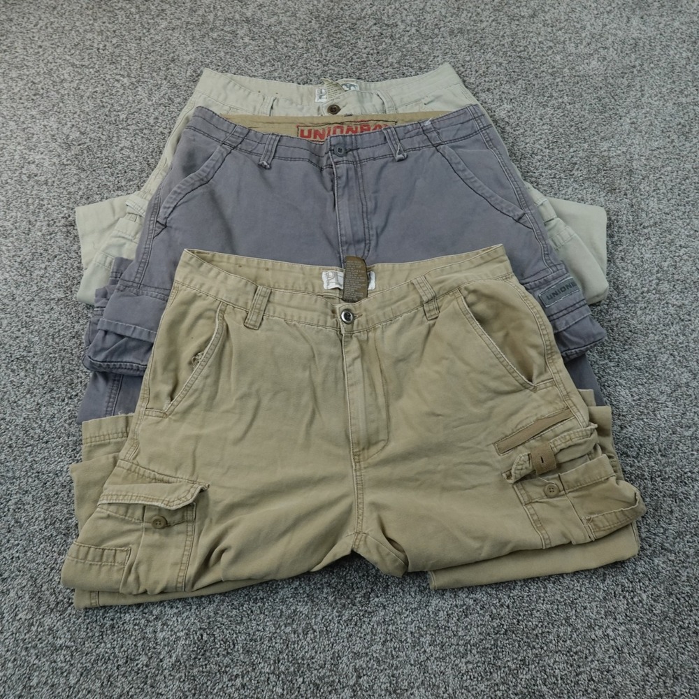VTG Plugg Unionbay Cargo Pants Mens 34X30 Brown Beige Blue Cago Military Y2K 00s